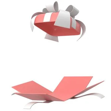 Opened Gift Box. 3D gift box. 3D illustration. Illustrazione stock