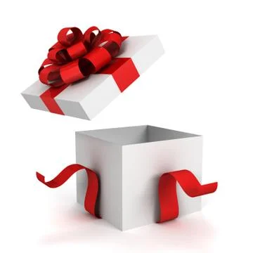 Opened gift box 3d illustration Stock Illustration