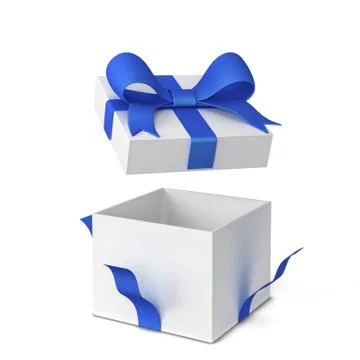 Opened gift box with colourful bow and ribbon Stock Illustration