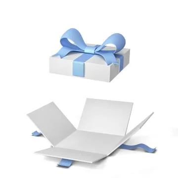 Opened gift box with colourful bow and ribbon Stock Illustration
