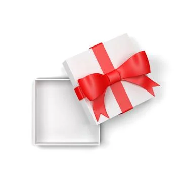 Opened gift box with colourful bow and ribbon Stock Illustration