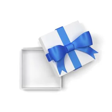 Opened gift box with colourful bow and ribbon Stock Illustration