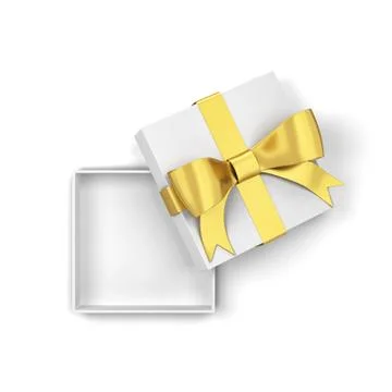 Opened gift box with colourful bow and ribbon Stock Illustration