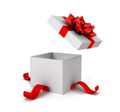 Opened gift box concept  3d illustration Stock Illustration