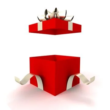 Opened gift box concept  3d illustration Ilustração Stock
