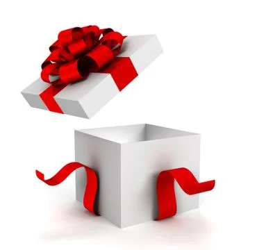 Opened gift box concept  3d illustration Stock Illustration