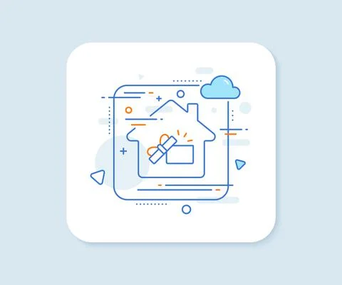 Opened Gift box line icon. Present sign. Vector Ilustración de archivo