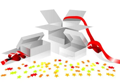 Opened gift boxes Stock Illustration