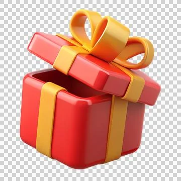 Opened gift red box 3d illustration Stock Illustration