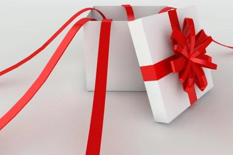 Opened giftbox in 3d Stock Illustration