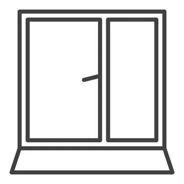 Opened Glass Frame vector Window icon or symbol in thin line style Ilustración de archivo