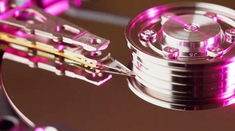 Opened hard drive close up shot Stock Footage 59862352