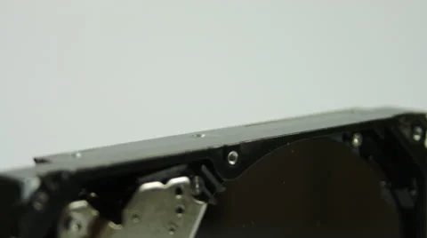 Opened Hard Drive Isolated On White, Media, Technology, Tilt Stock-Footage 50550895