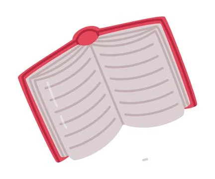 Opened hardback book. School education, bookstore, library cartoon vector Stock Illustration