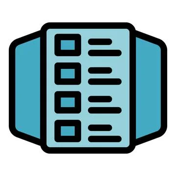 Opened interactive quiz book showing multiple choice questions Stock Illustration