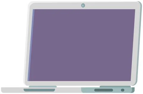 Opened laptop with empty space for text. Portable computer. Technical equipment Illustrazione stock