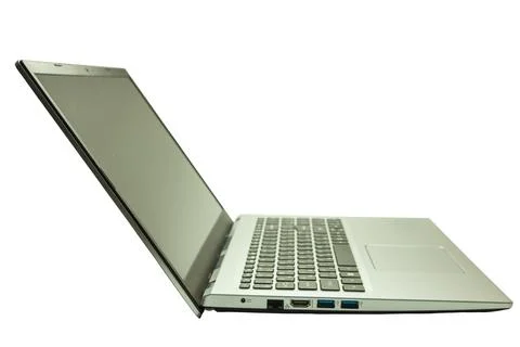 Opened laptop isolated on white background Stock Photos