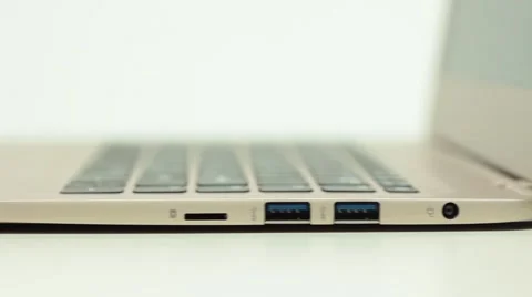 Opened laptop macro shot Stock Footage 67858317