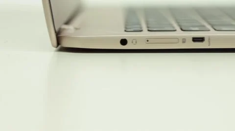 Opened laptop ports Stock Footage 67858316