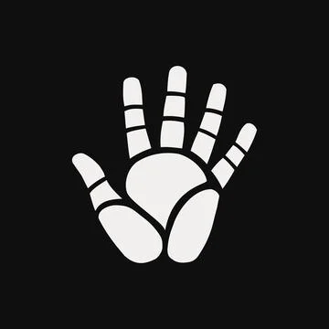 Opened left palm isolated flat design Stock Illustration