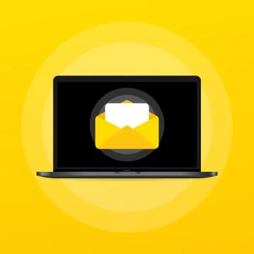 Opened letter with document illustration. Email. Message. Vector on isolated  Stock Illustration