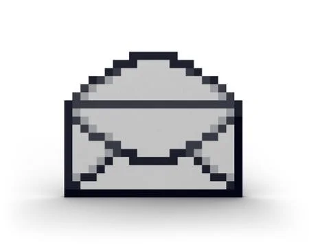 Opened letter front view Stock Illustration