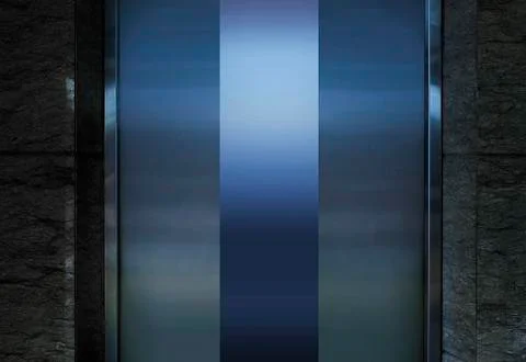 The opened lift inside the building Stockfoto's