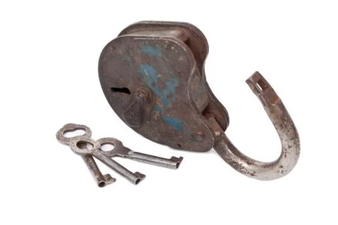 Opened lock and keys Stock Photos