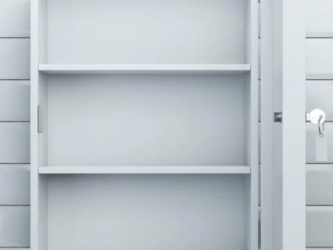 Opened locker. 3d rendering 库存插图