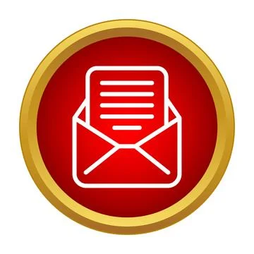 Opened mail envelope with notification message icon Stock Illustration
