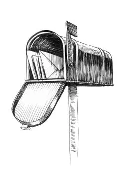 Opened mailbox Stock Illustration