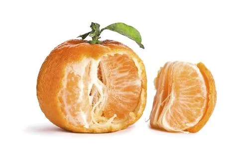 Opened mandarin Stock Photos