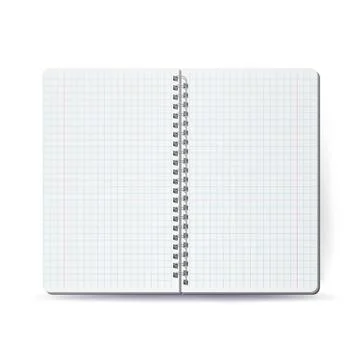 Opened Notebook With Coil Spiral. Vector Spiral Notepad. Clean Mock Up For Your Stock Illustration