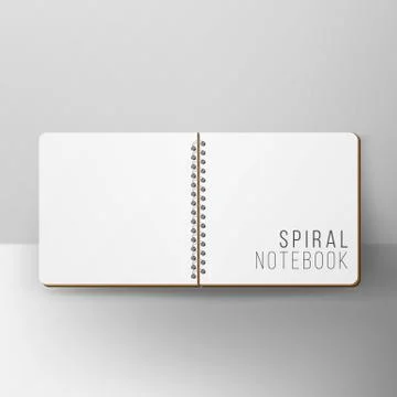 Opened Notepad Blank Vector. 3D Realistic Notebook Mockup. Blank Notebook With Stock Illustration