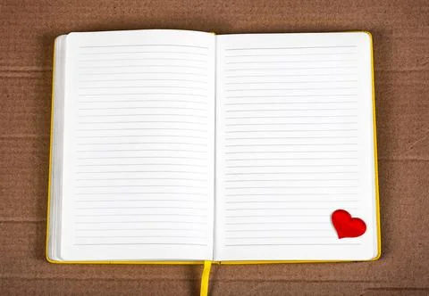 Opened Notepad closeup Foto stock
