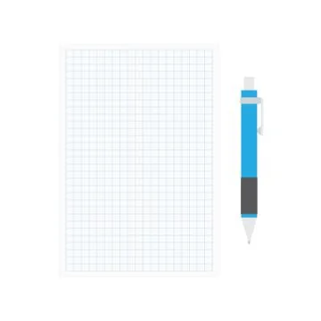 Opened notepad with pen Stock Illustration