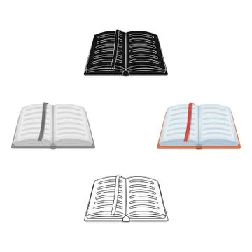 Opened notepad with pencil and pen in top view. Sketchbook or diary. Notebook Stock Illustration