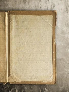 Opened old book, notebook with clipping path easy for dicut. Stock Photos