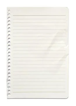 Opened old notebook on white background, stationary Stock Photos