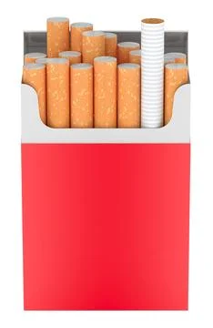 Opened Pack of Cigarettes, 3D rendering Stock Illustration