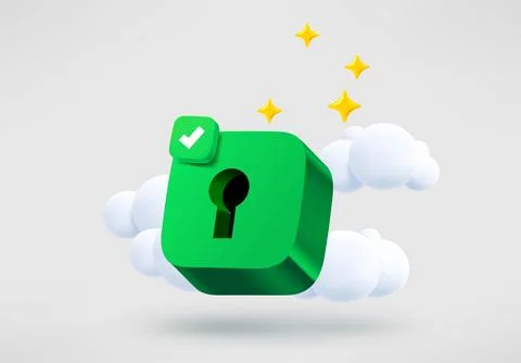 Opened padlock concept. 3d vector illustration Stock Illustration