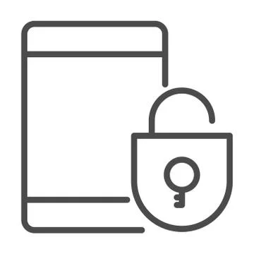 Opened padlock in a smart phone icon. Element of cyber security icon for mobile Illustrazione stock