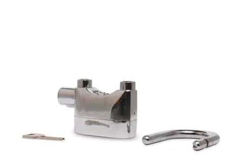 Opened Padlock on white Background Stock Photos