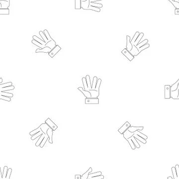 Opened palm pattern seamless vector Illustrazione stock