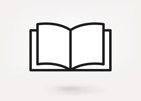 Opened paper book. Education concept. vector linear icon Stock Illustration