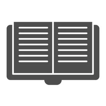 Opened paper book solid icon. Reading or pocketbook silhouette symbol, glyph 스톡 일러스트