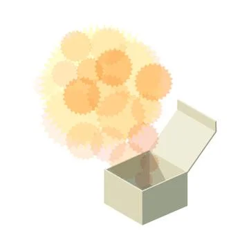 Opened paper box - isolated illustration Stock Illustration