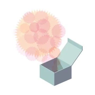Opened paper box - isolated illustration Illustrazione stock