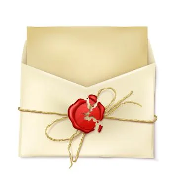 Opened paper envelope with letter realistic vector Stock-Illustration