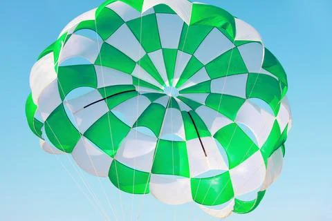 Opened Parachute in Flight Foto stock